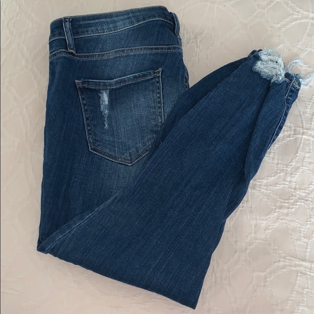 Distressed ankle jeans from trinkets boutique